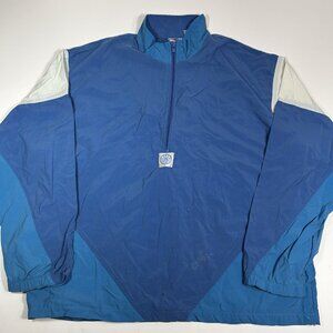 Vintage Pro Spirit Windbreaker Men Blue White Pullover 1/4 Zip Size XL Flaw